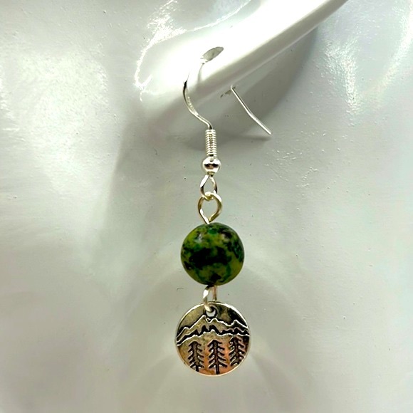 Handmade Compass Necklace Set with Natural African Turquoise Stones! - Picture 5 of 8